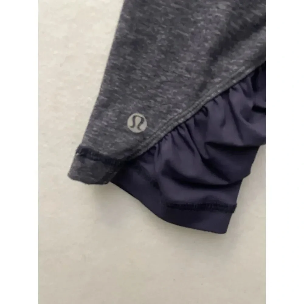 Lululemon Leggings Women’s Size 4 Cadet Blue Heather‎ Crop Embrace Scrunch